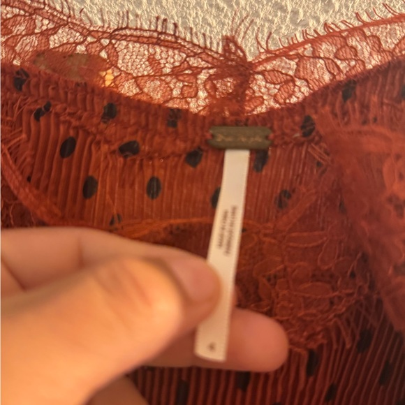 Free People Red Lace Midi Dress - Picture 6 of 7